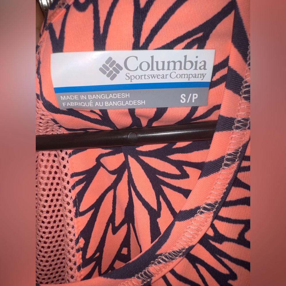 #377-☀️NWT Columbia PFG Vibrant Orange Dress with Black Floral Design Size Small - Picture 5 of 5